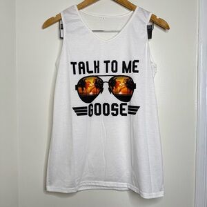 READ ⬇️ Top Gun Talk to me Goose Tank Top Women’s Size Medium